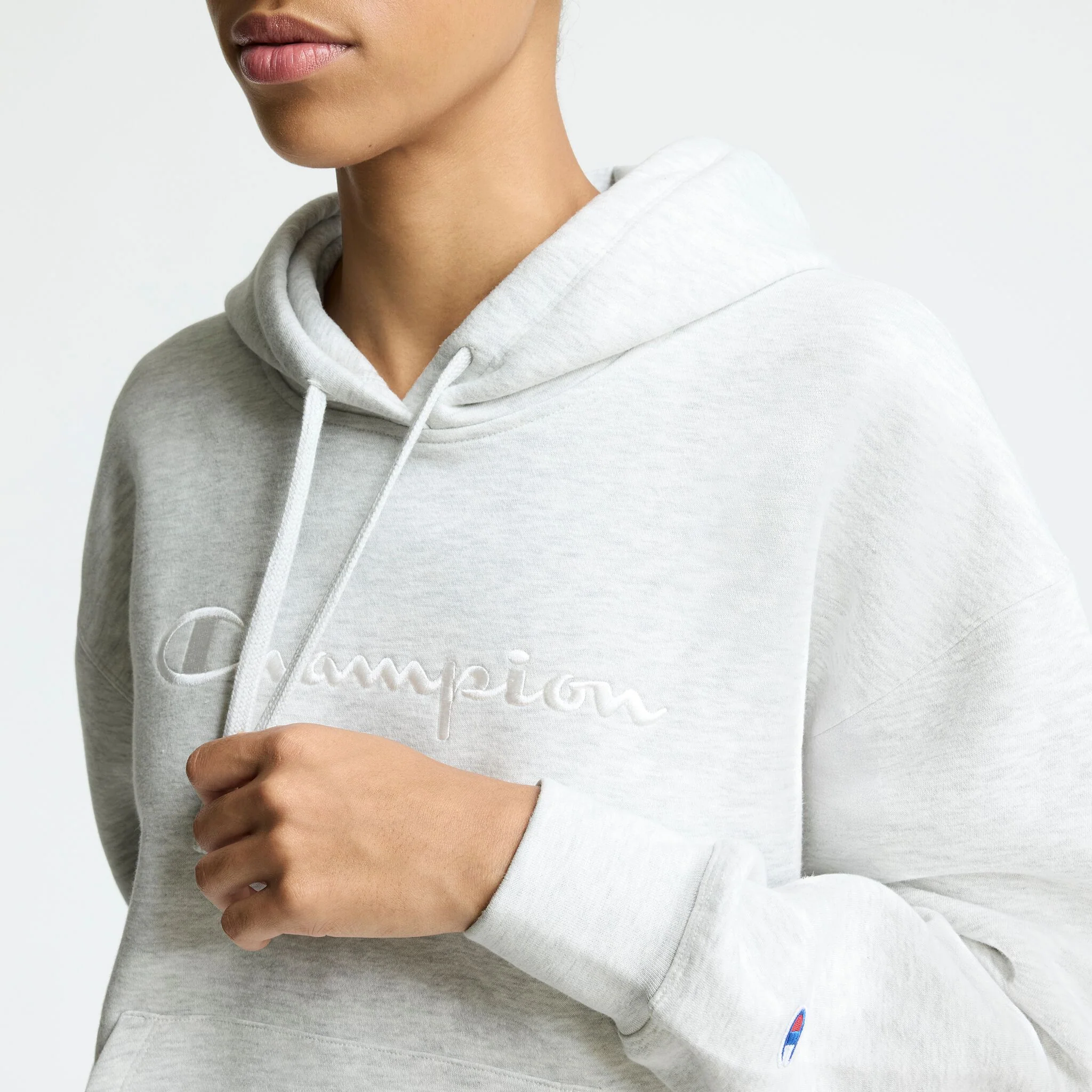 Powerblend Hoodie, Relaxed, Full Embroidered Script Logo - Image 4