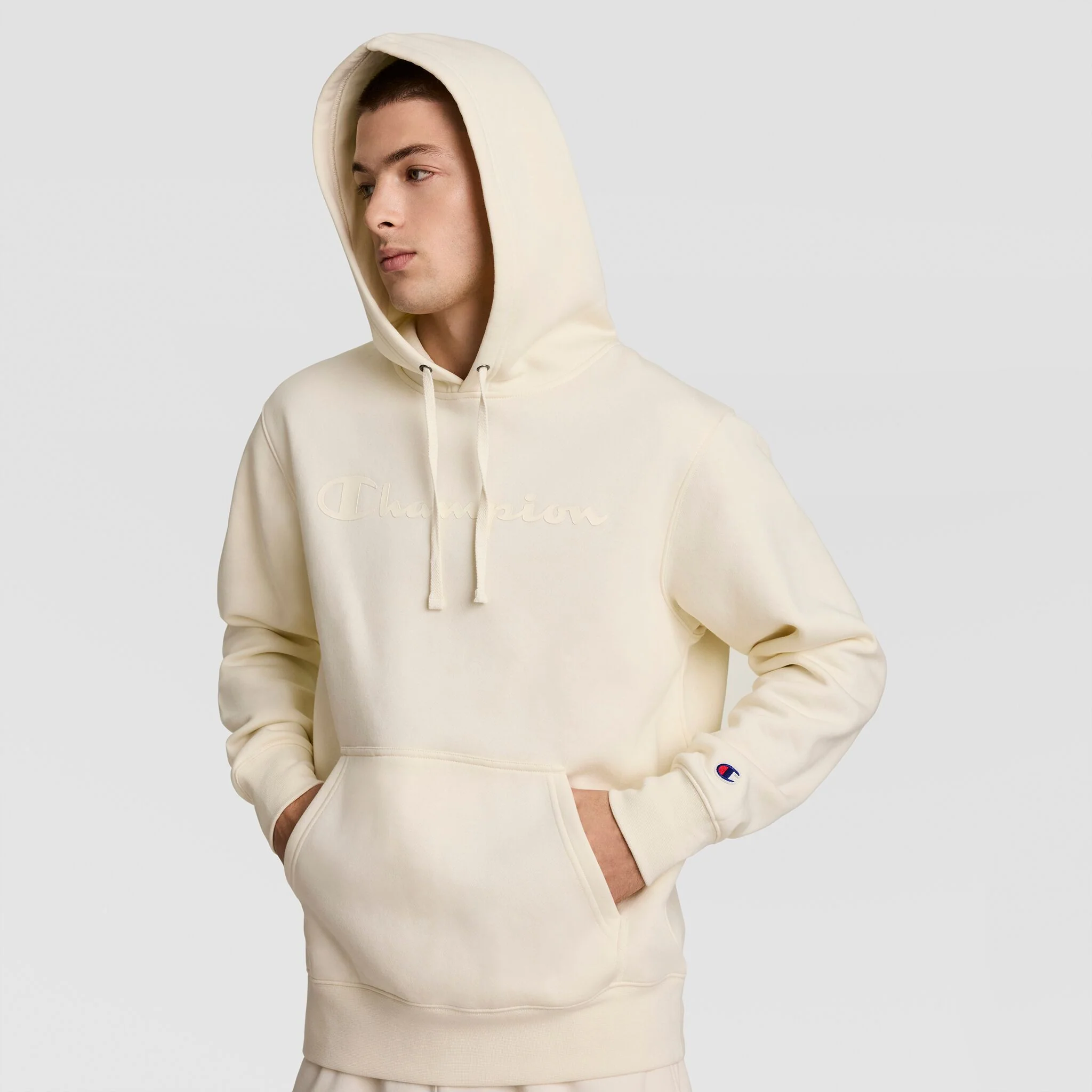 Powerblend Hoodie, Tonal Script Logo - Image 3