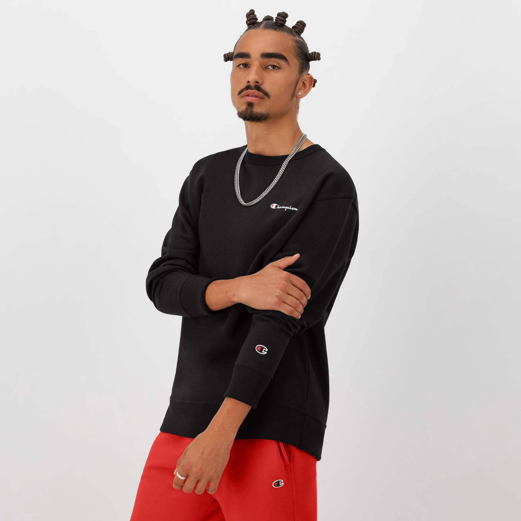Powerblend Crewneck Sweatshirt, Left Script Logo - Image 2