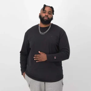 Classic Long Sleeve T-Shirt, Embroidered C Logo - Big & Tall